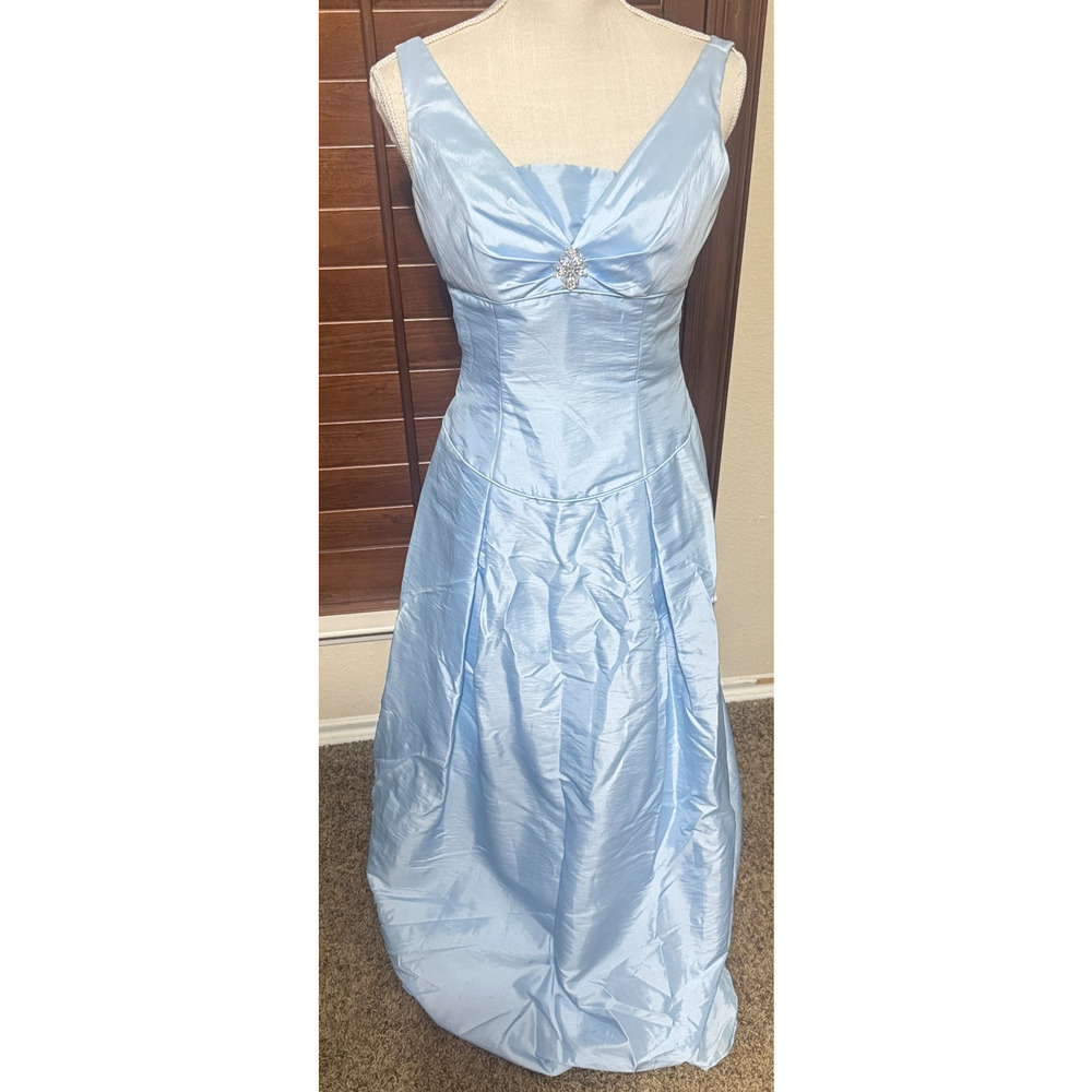 Powder Blue Prom Dress Princess Cinderella sz 6/8 Baylia designs Y2K Taffeta